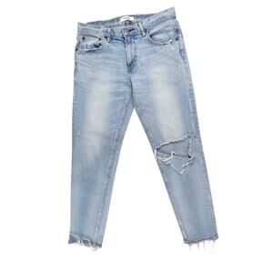 Moussy Vintage Jeans Size 28 Blue Skinny Distressed Raw Hem Japan Preppy Denim